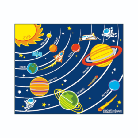 Indoor Early Years Classroom Colourful Space Themed Rug 