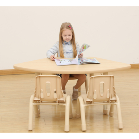 Elegant  Height Adjustable Fan Classroom Table and Stacking Chairs Bundle Deal 