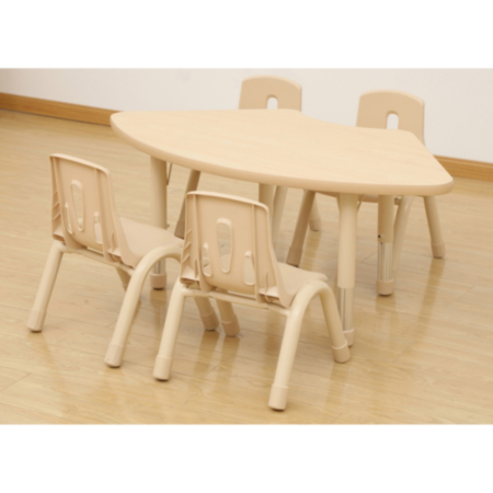 Elegant  Height Adjustable Fan Classroom Table and Stacking Chairs Bundle Deal 