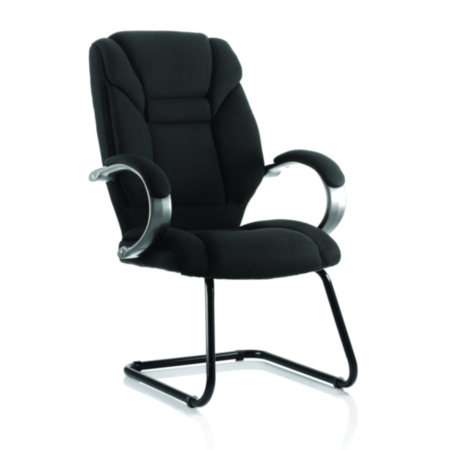 Galloway Cantilever Chair Black Fabric With Arms