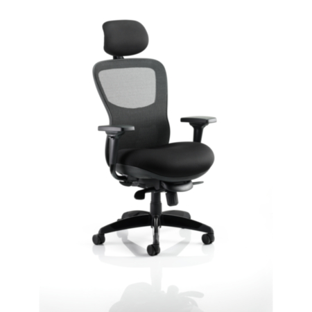 Stealth Shadow Ergo Posture Airmesh Office Chair With Arms - Black