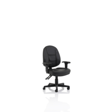Jackson Black Leather High Back Ergonomic Executive Chair with Height Adjustable Arms
