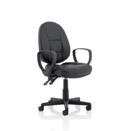 Jackson Black Leather High Back Ergonomic Executive Office Chair With Loop Arms