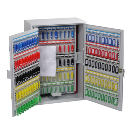 KC Series Steel Key Cabinet Safe With 200 Hooks And Key Lock - Light Grey