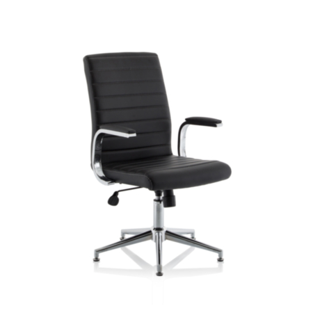 Ezra Executive Brown Leather Chair With Glides