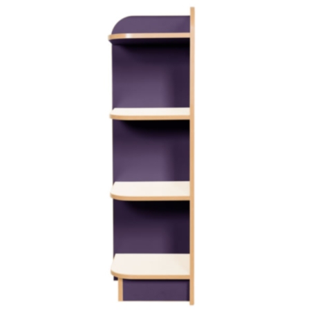 Kubbyclass Polar White 1000mm Left Corner Library Bookcase