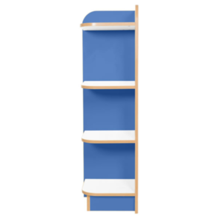 Kubbyclass Polar White 1250mm Left Corner Library Bookcase