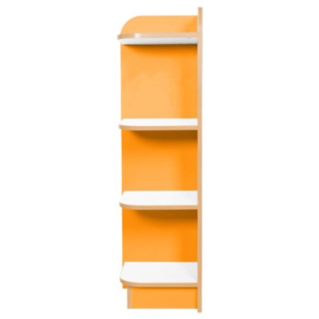 Kubbyclass Polar White 1250mm Left Corner Library Bookcase