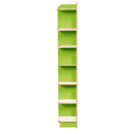 Kubbyclass Polar White 2000mm Left Corner Library Bookcase