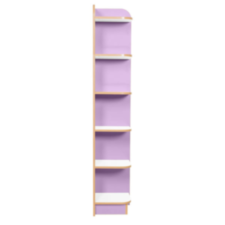 Kubbyclass Polar White Right Corner Library Bookcase