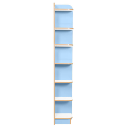 Kubbyclass 2000mm Polar White Right Corner Library Bookcase