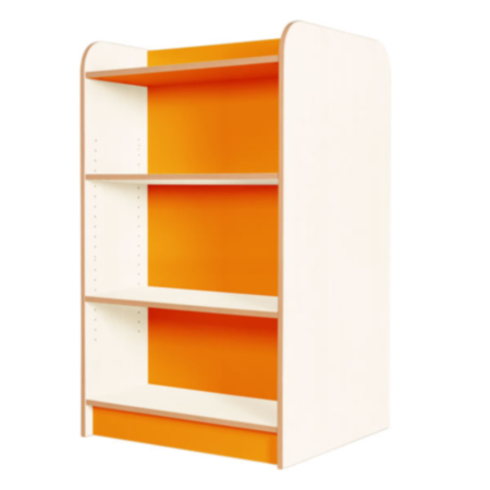 Kubbyclass Polar White 1250mm Double-Sided Library Bookcase