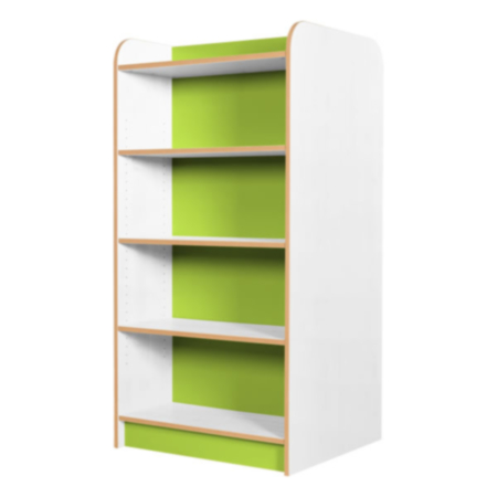 Kubbyclass Polar White 1500mm Double-Sided Library Bookcase