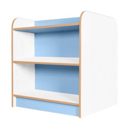 Kubbyclass Polar White 750mm Double-Sided Library Bookcase