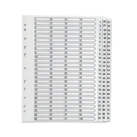Q-Connect 1-75 Index Multi-Punched Reinforced Board Clear Tab A4 White KF97058