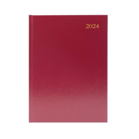 Desk Diary Week To View A5 Burgundy 2024 KFA53BG24