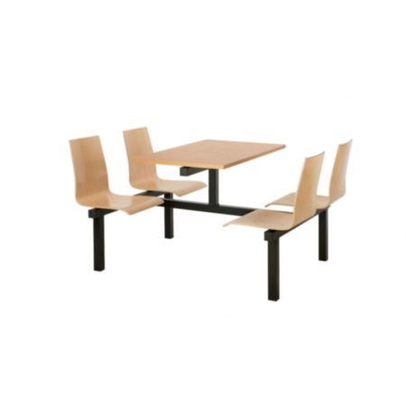 Elwood Fast Food 4  Seater Wooden Seating Unit- with Both Sides Accessible 