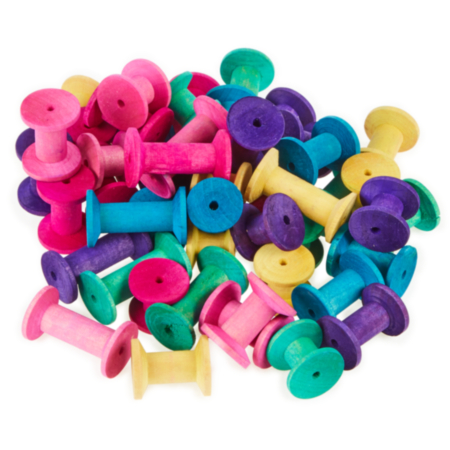 Coloured Wood Spools X 50