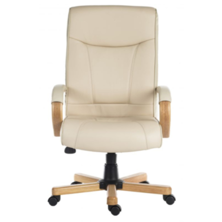Knightsbridge Cream Bonded Leather Faced Executive Office Armchair