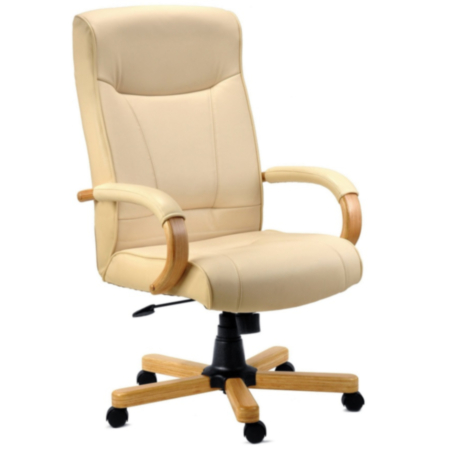 Knightsbridge Cream Bonded Leather Faced Executive Office Armchair