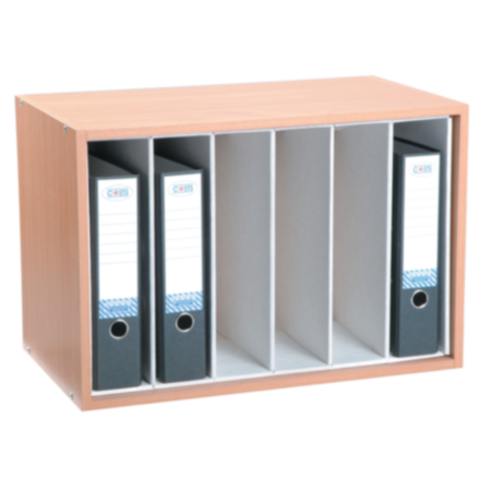 Beech Laminated Desktop Files Storage Unit for 6 Lever Arch Files