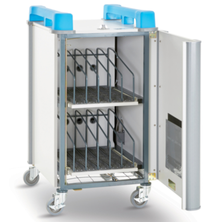 LapCabby 10V Vertical Laptop Store and Charging Trolley - Blue