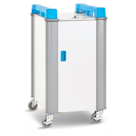 LapCabby 10V Vertical Laptop Store and Charging Trolley - Blue