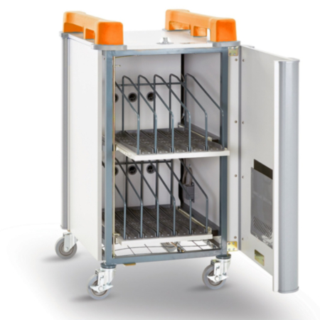 LapCabby 10V Vertical Laptop Store and Charging Trolley - Orange