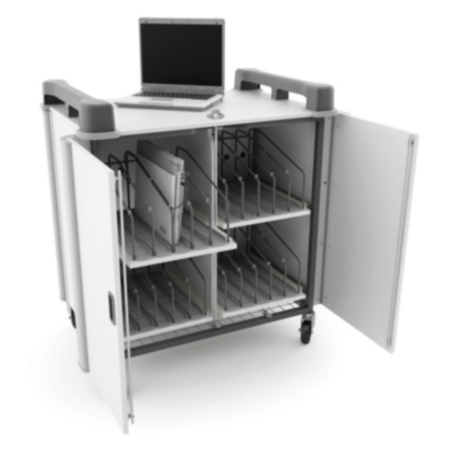 LapCabby 20V Laptop Storage &amp; Charging Trolley-Charcoal