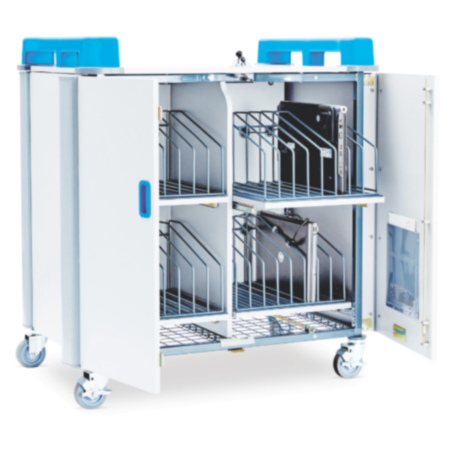 LapCabby 32-Device Mobile AC Charging Trolley-Orange