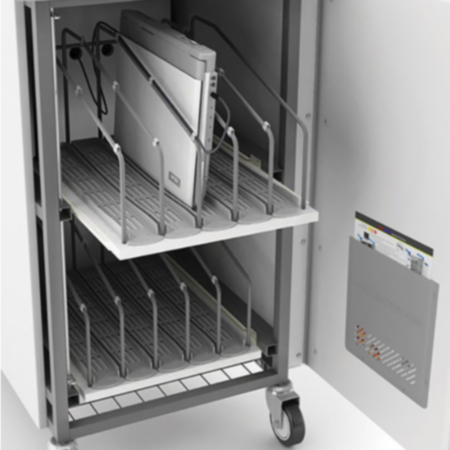 LapCabby 10V Vertical Laptop Store and Charging Trolley - Lime