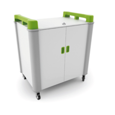 LapCabby 15V Vertical Laptop Storage and Charging Trolley - Lime