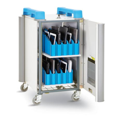 LapCabby Mini 20V Laptop Storage and Charging Trolley- Blue