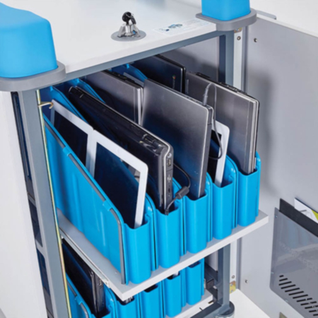 LapCabby Mini 32V Laptop Storage &amp; Charging Trolley- Blue