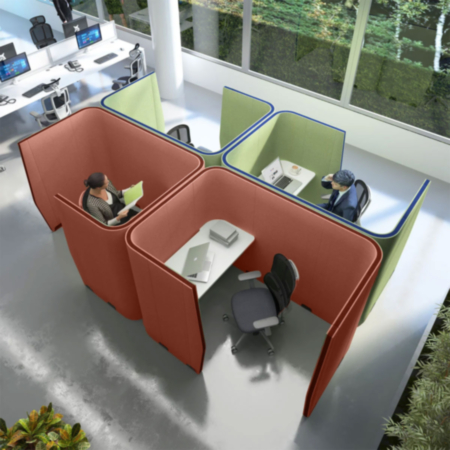 Priva Large Rectangular Left Hand Workstation Pod  W1400 x H1500 x D2000mm
