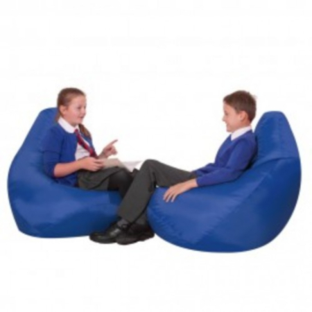 Large Indoor or Outdoor Bean Bag Chair for School Reading Areas - Blue