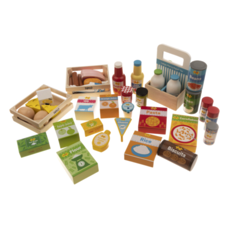 Large Wooden Food Set