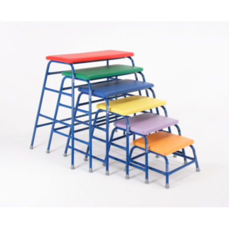 Set of 6 Indoor Physical Education Agility Tables for Schools with Trolley