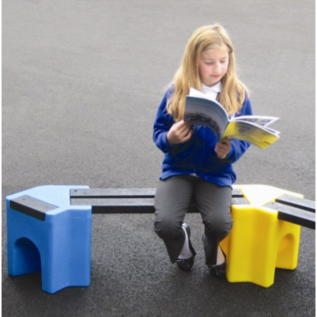 Outdoor Recycled Plastic Seating Learning Curve School Bench