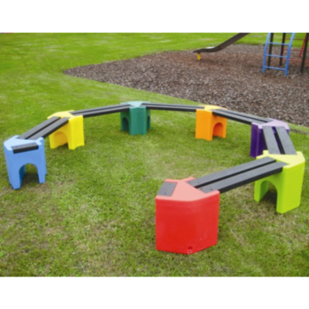 Outdoor Recycled Plastic Seating Learning Curve School Bench
