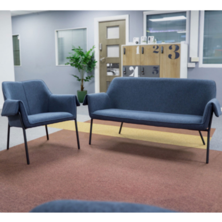 Liana Low Back Office Reception Chair with Black Metal Legs