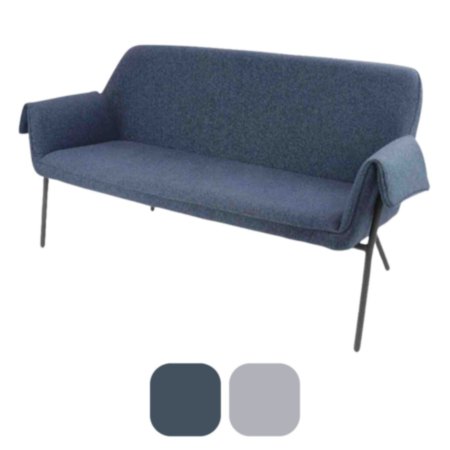 Liana Two Seater Sofa With Black Metal Frame