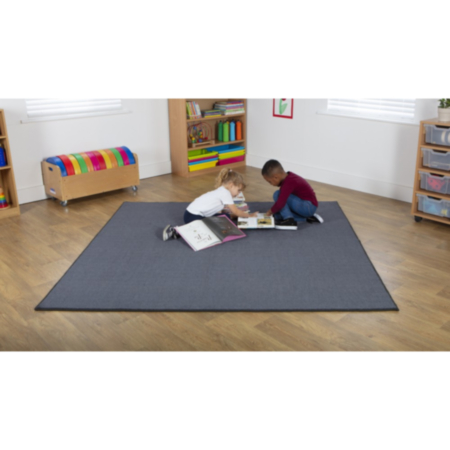 Luxury Super Soft Square Classroom Carpet - Grey