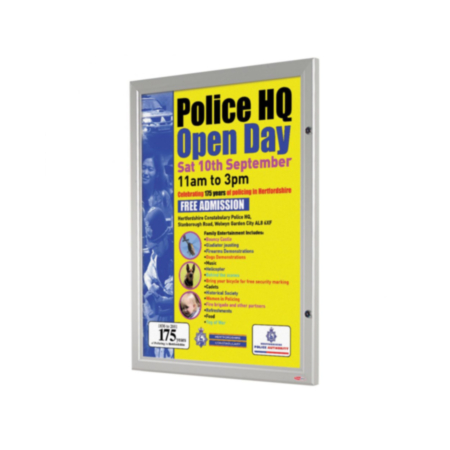 Locking Poster Display Case - Silver Frame
