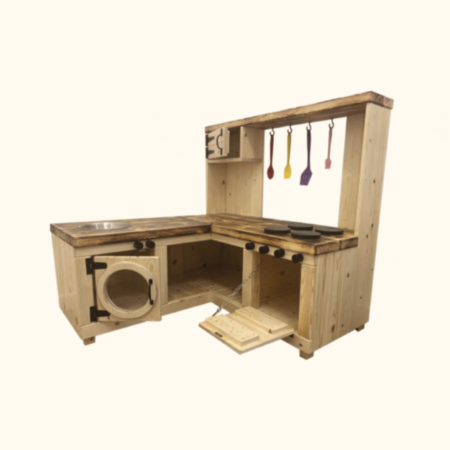 Wooden Outdoor ‘L’ Shaped Mud Kitchen