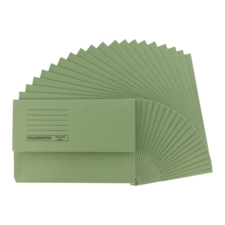 Classmates Document Wallets Green