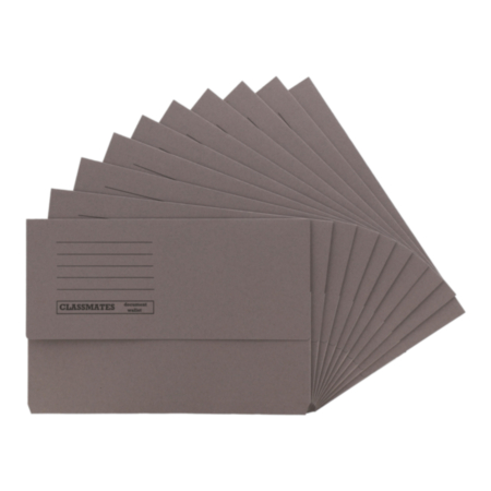 Classmates Document Wallets Grey