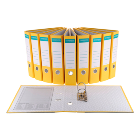 Classmates A4 Lever Arch Files Yellow Pack 10