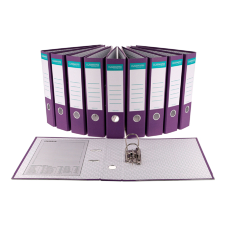 Classmates A4 Lever Arch Files Purple Pack 10