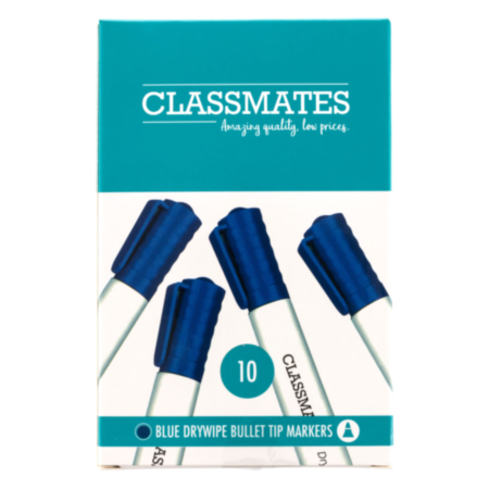 Classmates Drywipe Bullet Markersblue